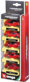 Дитячий набір металевих машинок BBurago Ferrari Race Play 5 шт (18-56105) (4893993561056)
