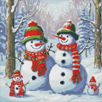 Diamentowa mozaika Ideyka Magiczne bałwany 40 x 40 cm (AMO7962) (4823104366300)