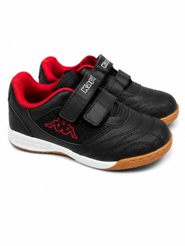 Кроссовки детские Kappa Kids Velcro Indoor черные с красным на липучках 30 (4068365904186)