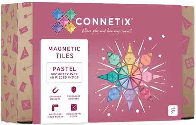 Магнітний конструктор Connetix Pastel Geometry Pack 40 елементів CT-P-00040-GE (0850036293033)