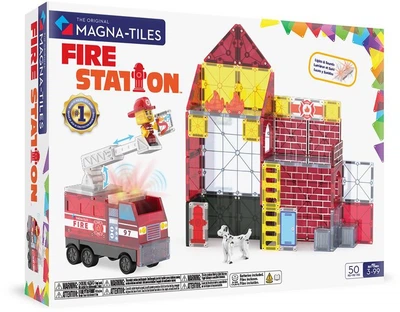 Магнітний конструктор Magna-Tiles Fire Station 50 елементів 90359 (0850025176514)