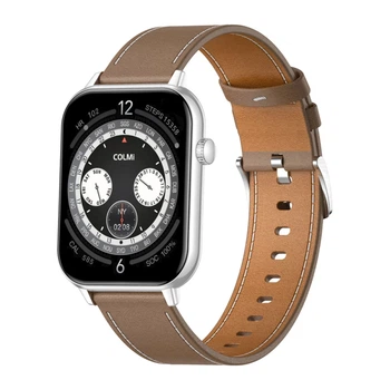 Смарт-часы Colmi C28 Silver + Brown кожаный ремешок (C28)