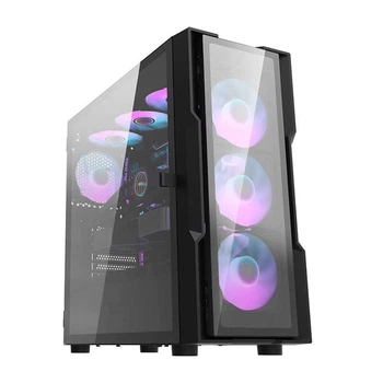 Корпус компьютерный Darkflash DK431 Glass + 4 вентилятора RGB Black (DK431)