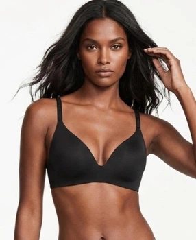 Бюстгальтер без кісточок безшовний Victoria's Secret Lightly Lined Wireless Bra розмір 34B Чорний 26872780