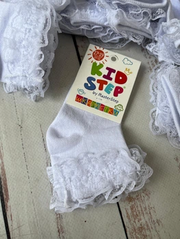 Шкарпетки дитячі на дівчинку з рюшами Kid Step 29-31р Білий (127/100)