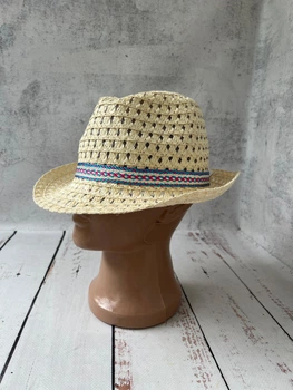 Капелюх солом'яний дитячий Kids Trilby 52р Світло-бежевий (1540)
