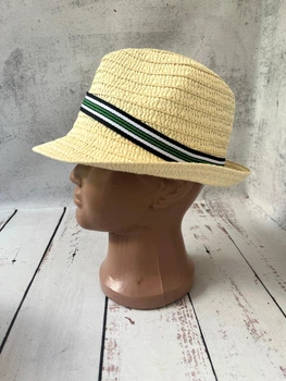 Капелюх солом'яний дитячий на хлопчика Kids Trilby 52р Світло-бежевий (1548)