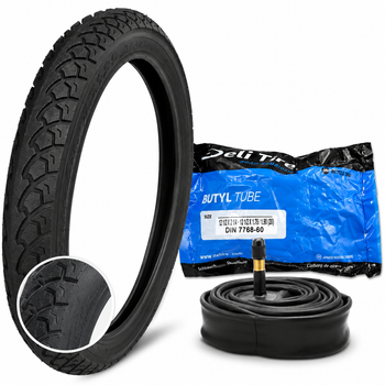 Комплект покрышка и камера велосипедная Deli Tire 18х2,125 S-210 (Индонезия) для детского велосипеда
