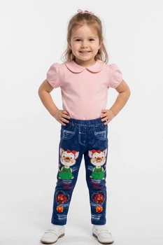 Лосини дитячі для дівчинки синього кольору з принтом Fashion зріст, см 92 (215848)