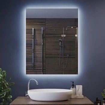 Зеркало настенное прямоугольное Professional LPR5FO с LED подсветкой и сенсорной кнопкой, каркас алюминий 80х60 см (102036080)