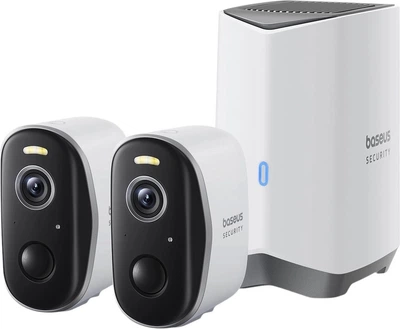 Комплект відеоспостереження Baseus Security N1 Plus Dual 2K 2-Cam Kit White (S0TY002131)