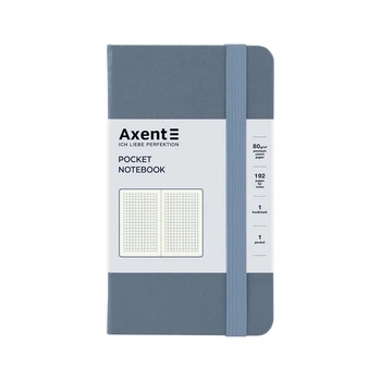 Книга записная Axent Partner 95x140 мм, 96 листов, клетка, серая (8301-62-A)
