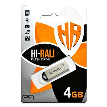 Флеш память/флеш накопитель USB 4GB Hi-Rali Fit метал серебро