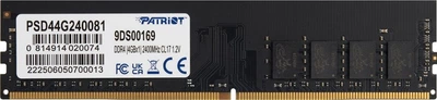 Оперативна пам'ять Patriot DDR4-2400 4096MB PC4-19200 (PSD44G240081)