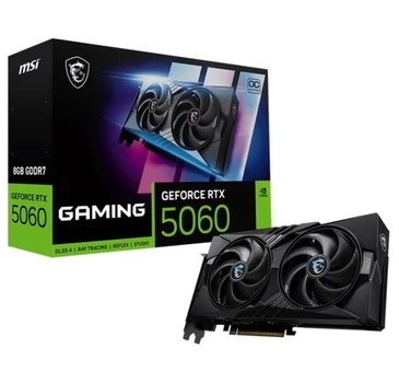 Видеокарта GeForce rtx 5060, msi, gaming oc, 8Gb gddr7, 128-bit, HDMI/3xDP, 2640/28000 MHz, 8-pin (g5060-8gc)