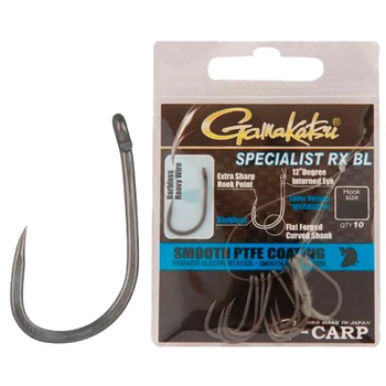 Крючок карповый Gamakatsu G-Carp Specialist RX BL №8 без бородки (10шт/уп) grey
