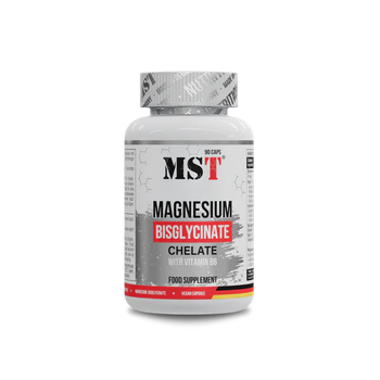 Магній бісгліцинат MST magnesium bisglycinate 90 капсул, mst nutrition магній бісгліцинат , хелатний магній гліцинат
