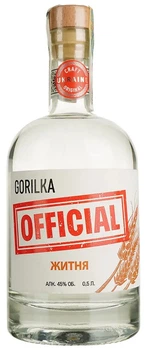 Дистилят Gorilka Official преміальний Житній 0.5 л 45% (4820269290501)