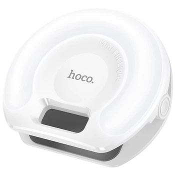 Портативна LЕD лампа Hoco K160 Olas fill light додаткове підсвічування з кліпсою (2700-6500K, 400mAh) світло для фото та відео Білий