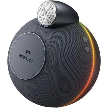 Колонка Bluetooth ACEFAST K10 Air 3в1 динамік 20W/зарядний пристрій Qi2 25W/підставка BT5.4, IPX4, TWS Сріблястий