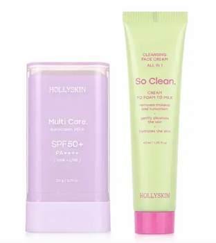 Солнцезащитный стик для лица Hollyskin Multi Care SPF 50 20 г + Крем для кожи So Clean 40 мл