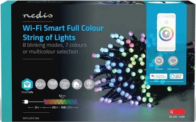 Новогодняя гирлянда Nedis SmartLife RGB Wi-Fi WIFILX01C168 20 м (5412810404278)