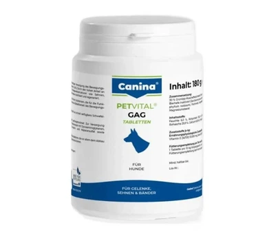 Минеральный комплекс Canina Petvital GAG для собак для суставов и тканей глюкозамин с экстрактом мидий 180 г 180 табл.