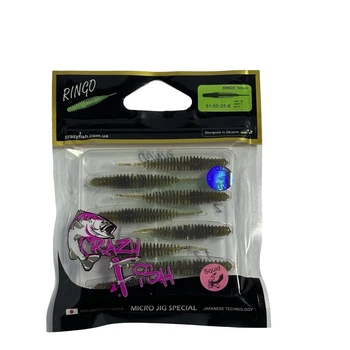 Приманка Crazy Fish Ringo 2" 91-50-26-6 вкус кальмар уп. (8шт),91-50-26-6