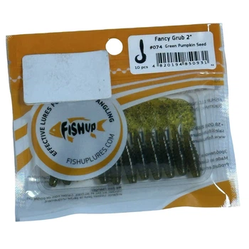 Силіконова приманка FishUp Fancy Grub 2" (10pcs.), #074 - Green Pumpkin Seed,10015117