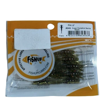 Силіконова приманка FishUp Flit 2" (9pcs.), #045 - Green Pumpkin/Red & Black,10006121