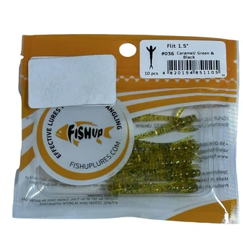 Силіконова приманка FishUp Flit 1.5" (10pcs.), #036 - Caramel/Green & Black,10005108