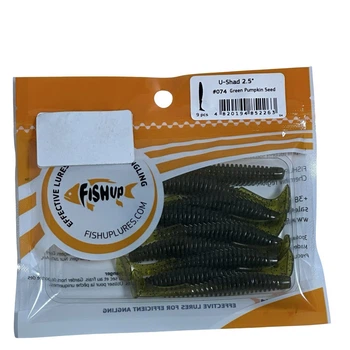 Силіконова приманка FishUp U-Shad 2.5" (9pcs.), #074 - Green Pumpkin Seed,10022117