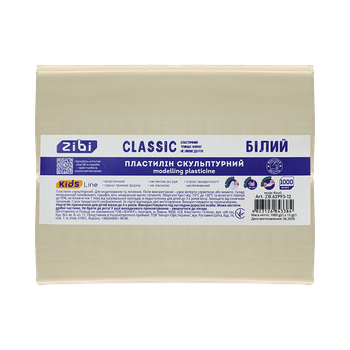 Пластилин скульптурный CLASSIC ZiBi 1000 г белый (ZB.62993-12)