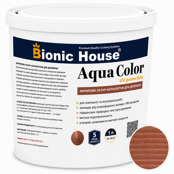 Лазур для дерева Bionic House Aqua Color UV Protect Сандал (Sandalwood) 10л