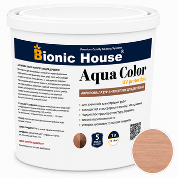 Лазур для дерева Bionic House Aqua Color UV Protect Індіго (Indigo) 10л