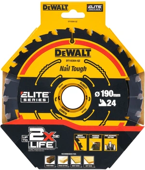 Пиляльний диск DeWalt Elite Series 24T 190 x 30 мм DT10304-QZ (5035048085882)