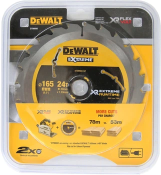Пиляльний диск DeWalt Extreme XR 24T 165 x 20 мм DT99560-QZ (5035048542163)