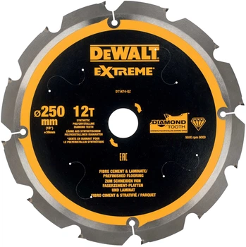 Пиляльний диск DeWalt Extreme 12T 250 x 30 мм DT1474-QZ (5035048540954)