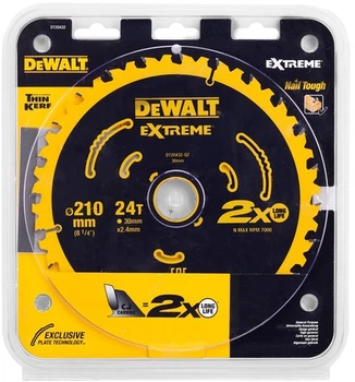 Пиляльний диск DeWalt Extreme 24T 210 x 30 мм DT20432-QZ (5054905281175)