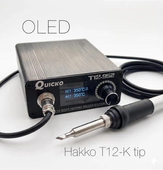 Паяльная станция QUICKO T12-952 OLED 108 Вт со встроенным БП на жалостях Hakko T12