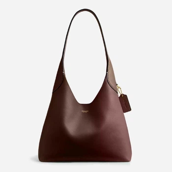 Сумка-хобо женская из натуральной кожи средняя Coach Brooklyn Shoulder Bag 28 BG-COA-116 Коричневая (196395881123)