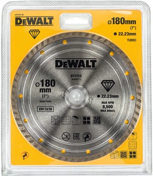 Алмазный диск DeWalt Turbo 180 x 22.23 x 2.4 мм DT3722-QZ (5035048025994)