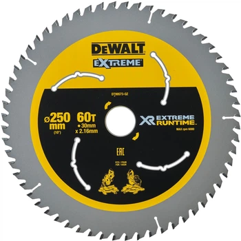 Пильный диск DeWalt Extreme Runtime 60T 250 x 30 мм DT99573-QZ (5035048542354)