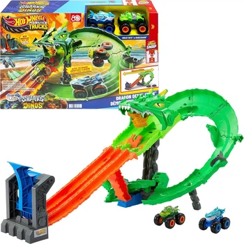 Трек Хот Вилс Монстер Трак Драконы против Динозавров Hot Wheels Dragon Destruction Mattel JGB06