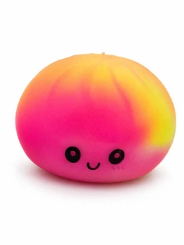 Сквиш антистресс Бао булочка пельмень Squishy Dumpling Радужный цвет, мягкая игрушка 9 см в коробочке (2908)