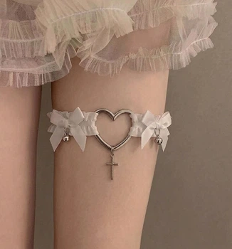 Гартер на ногу з сердечком Honey Fashion Accessories білий (80к050)