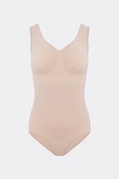 Жіноче коригуюче боді з мікрофібри Giulia BODY SLIP SHAPEWEAR XXL Beige-light nude