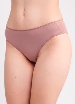 Жіночі бавовняні труси-бразиліана Giulia Basic chic 2237/60 L Brown-mokko
