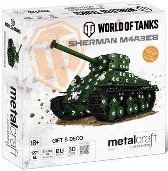 Металевий конструктор Alexander Metalcraft World of Tanks танк Sherman M4A3E8 3242 (5906018032420)