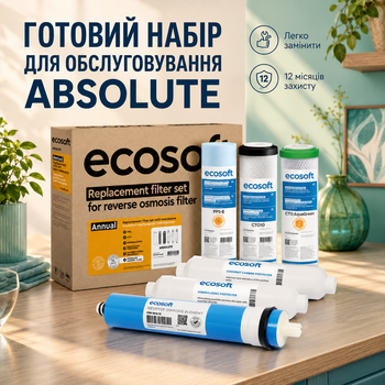 Повний річний набір змінних елементів Екософт Абсолют з мембраною та мінералізатором (6 модулів)